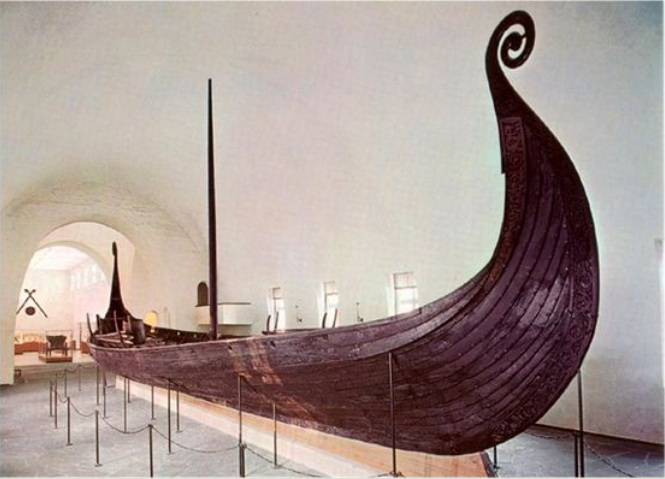 wooden boat with very tall ends