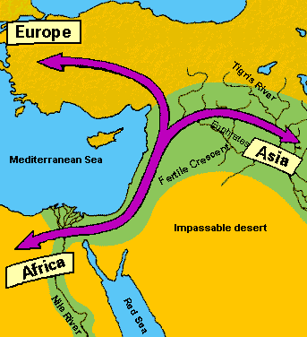 map of Middle East
showing trades routes through Canaan