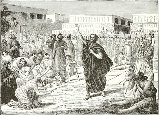 Jonah preaching in Nineveh