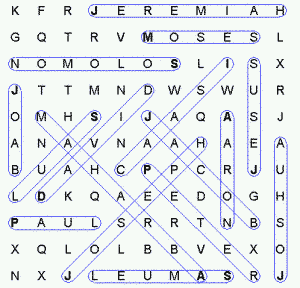 Bible word search solution