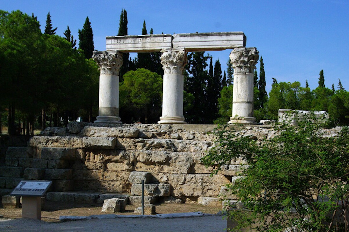 Two huge ancient stone columns