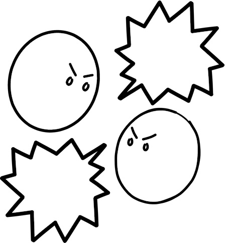 cartoon of two angry heads yelling at each other