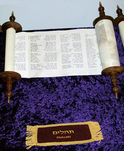 scroll of the Psalms open for reading
