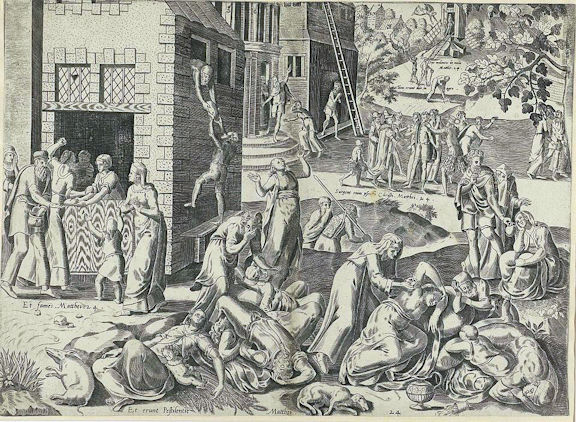 Chaotic street scene of disorder at the end of the world