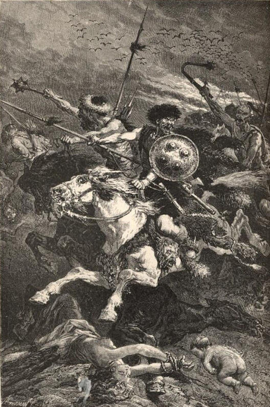 warriors charging on horseback