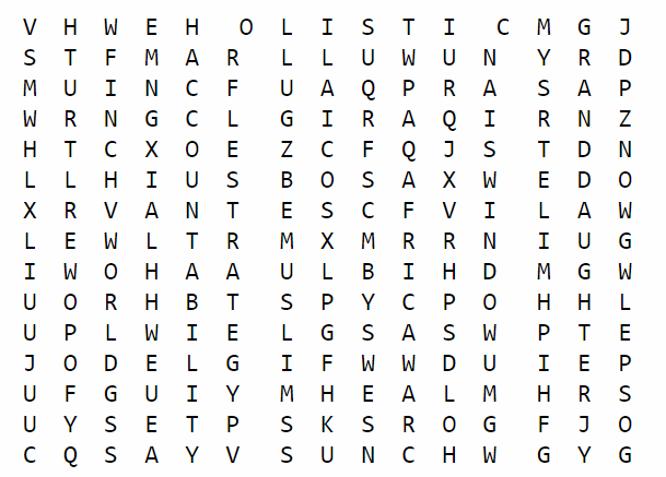 alphabet grid for word
search puzzle
