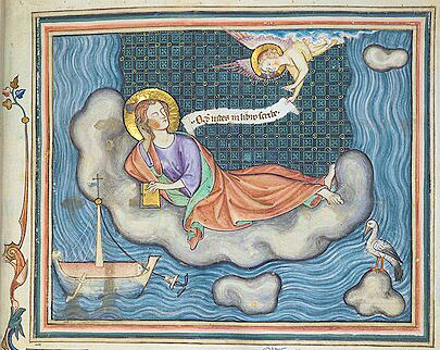 man on a cloud r3eceiving visions