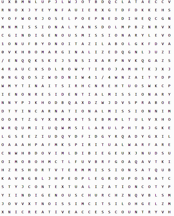 Word Search puzzle using the Important Terms sidebars in Pocock's book ...