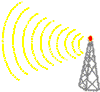drawing of radio tower
with waves emaaanating from it