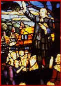 Stained glass window representation
of John Wesley